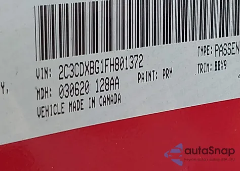 2015 Dodge Charger Se from USA, damaged, VIN 2C3CDXBG1FH801372